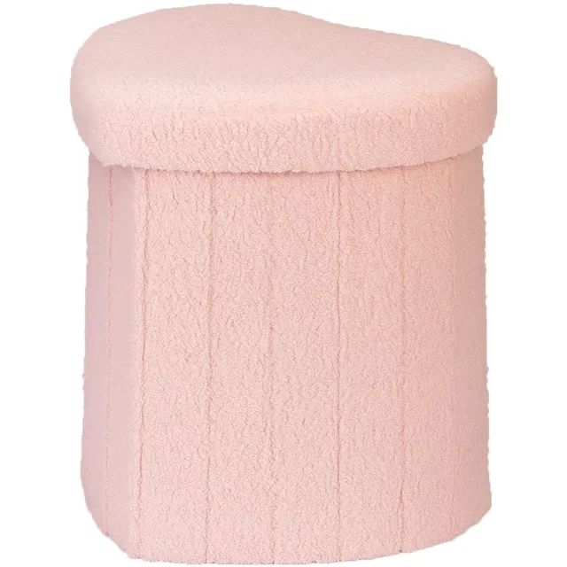 Home & Styling Collection Home Styling Collection - Hart poef ALLOY, bekleding schapenvacht, 34 x 28 x 35 cm Roze