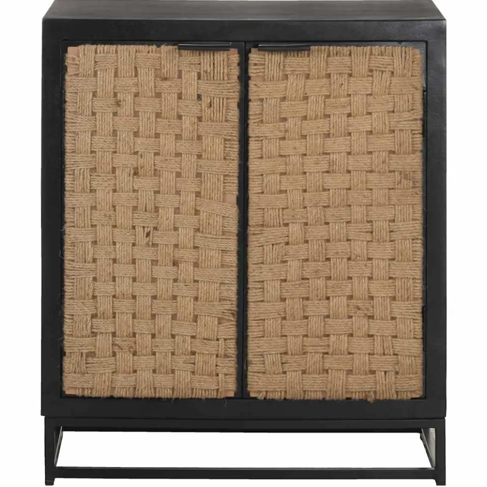 vidaXL Dressoir 60x35x70 cm massief mangohout zwart, foto 2