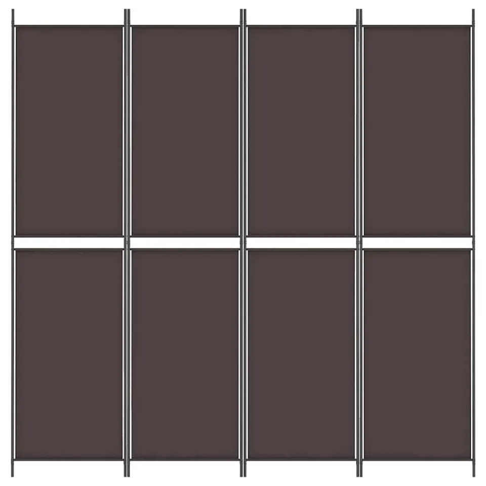 vidaXL Kamerscherm met 4 panelen 200x220 cm stof bruin