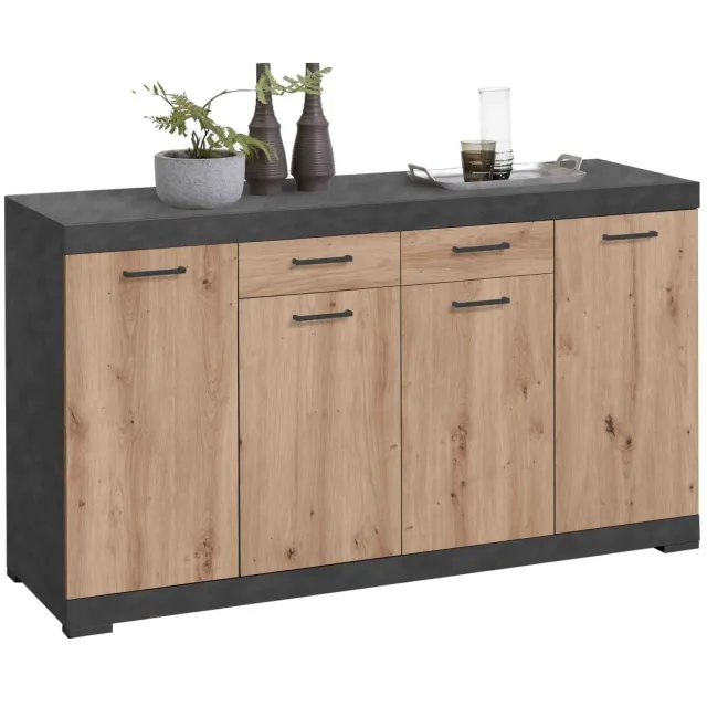 dressoir Hermes artisan eiken Bruin | Grijs