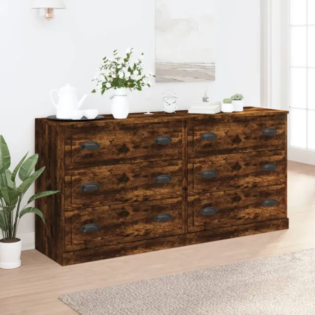 vidaXL Dressoirs 2 st bewerkt hout gerookt eikenkleurig, foto 2
