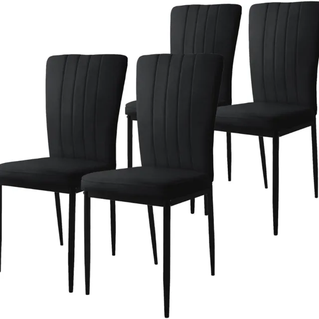 DailySupplies® Eetkamerstoelen Set van 4 - Eetkamerset - Extra Comfortabel - Zwart