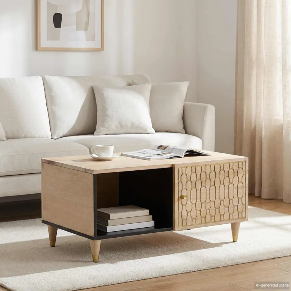 vidaXL Salontafel 80x50x40 cm massief mangohout Bruin