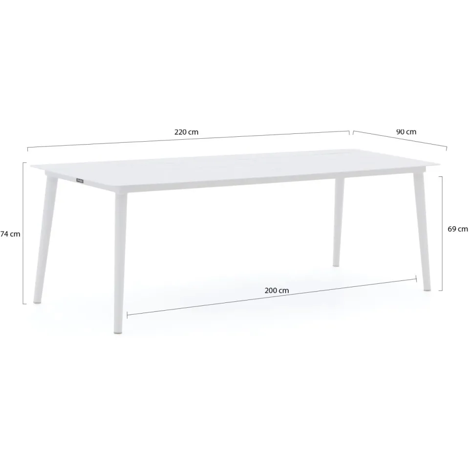Manifesto Furniture Manifesto Sora dining tuintafel 220x90x74cm wit, foto 2