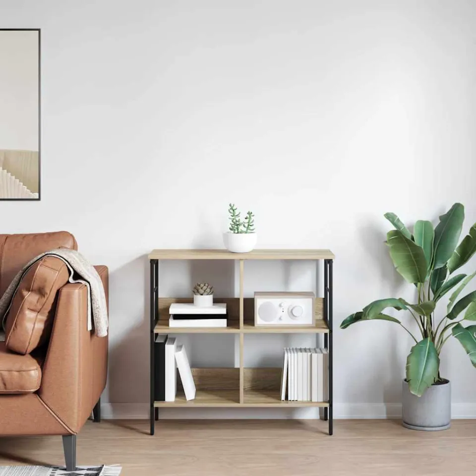 vidaXL Boekenkast 4-laags 82 x 32 x 79 cm Bewerkt hout Sonoma Eiken, foto 3