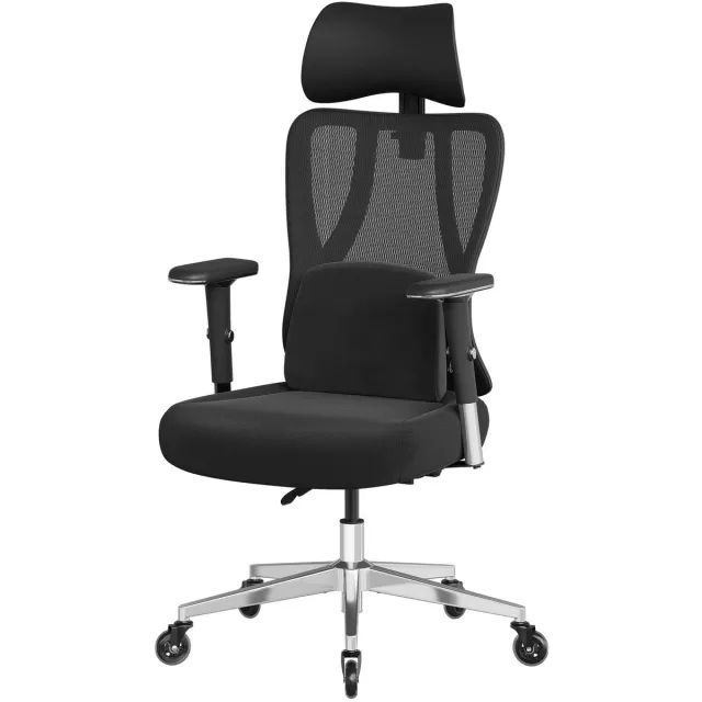 Songmics Ergonomische bureaustoel – kantoorstoel – draaistoel – Zwart