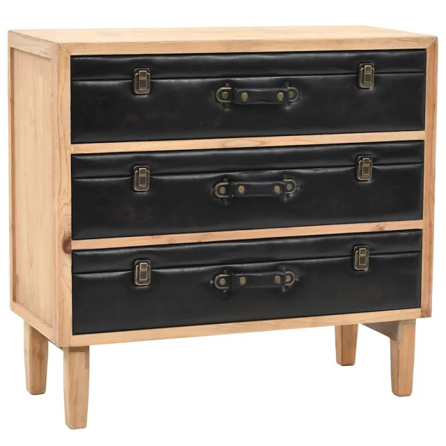 vidaXL Ladekast 80x36x75 cm massief vurenhout Bruin