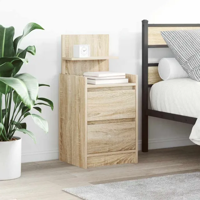 vidaXL Nachtkastjes met 2 lades 2 st 38x34x80 cm Sonoma eikenkleurig, foto 2