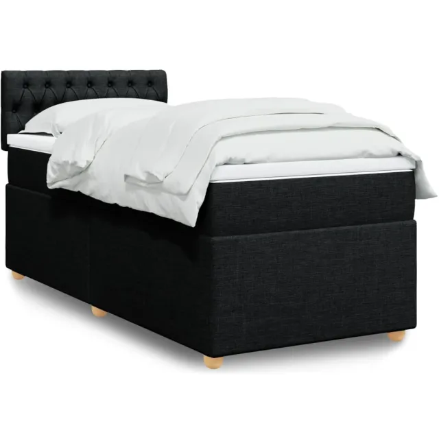 vidaXL Boxspring met matras stof zwart Single