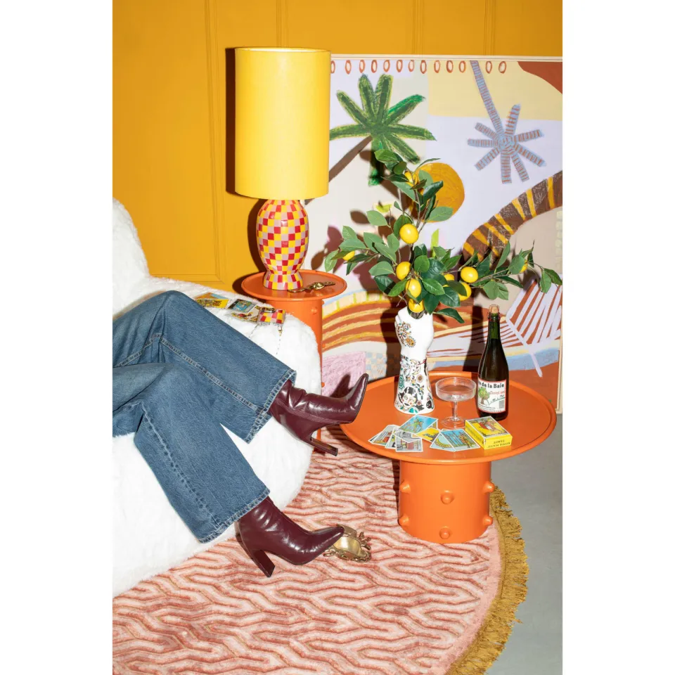Bold Monkey Pinch Me Salontafel Rond 59 cm Oranje, foto 2