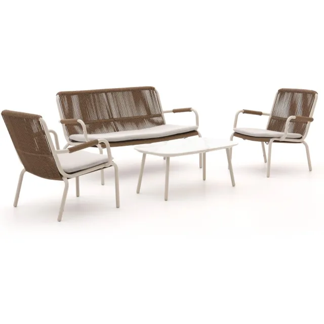Bellagio tuinmeubelen Bellagio Caronia stoel-bank loungeset 4-delig Taupe