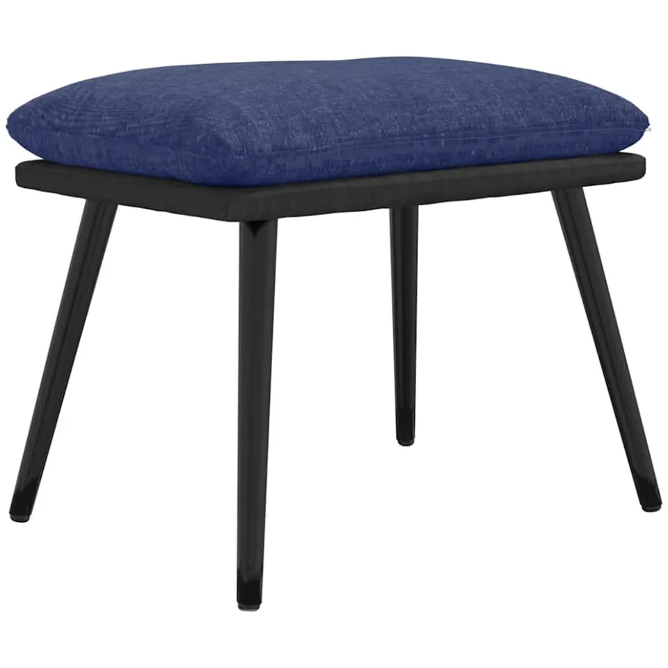 vidaXL Voetenbank 45x29,5x35 cm stof en kunstleer blauw, foto 3