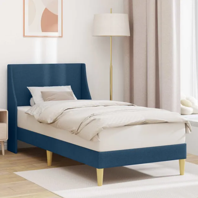 vidaXL Bedframe Effen met hoofdeinde aansluitplaat Blauw