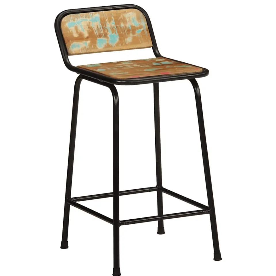 vidaXL Barkrukken 4 st 46x35,5x80 cm massief gerecycled hout bruin, foto 3