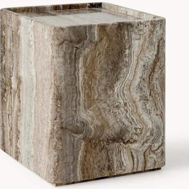 GUBI Travertijn bijzettafel Pietra Taupe