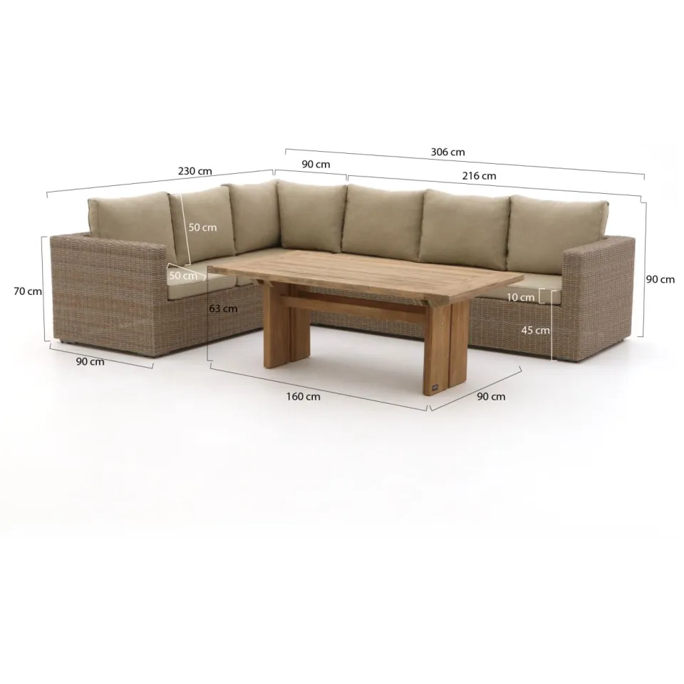 Intenso Furniture Intenso Carpino/ROUGH-L dining loungeset 3-delig links bruin, foto 2