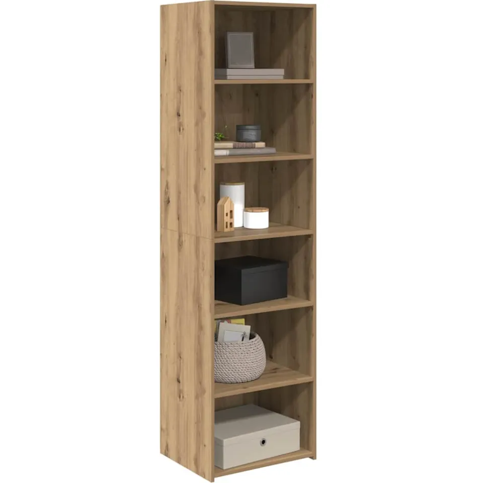 vidaXL Kast Artisan Eiken 50 x 41 x 185 cm Bewerkt hout Bruin
