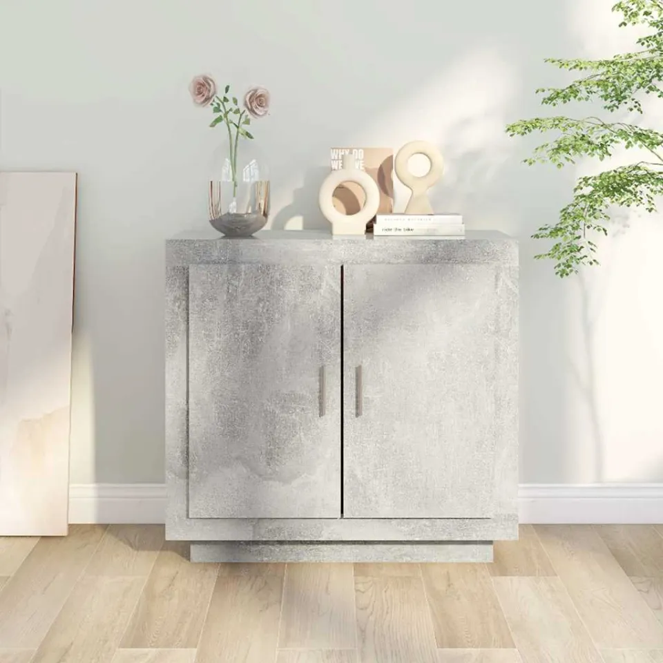 vidaXL Dressoir 80x40x75 cm bewerkt hout betongrijs grijs, foto 3
