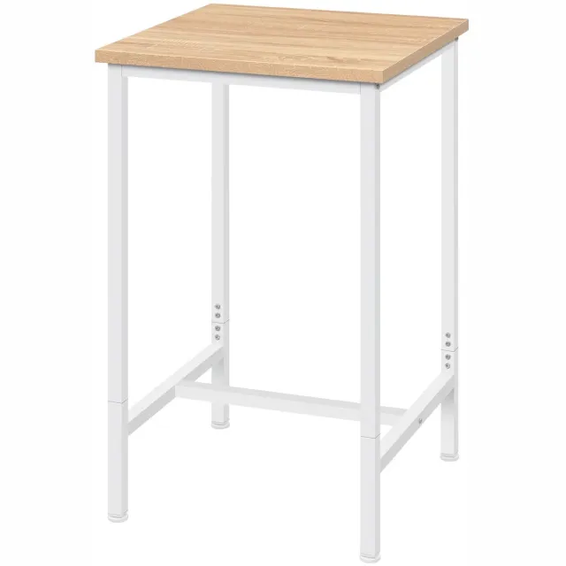 Klarven Bartafel Keuken Lichteiken - Bartafel met Barstoelen - Bartafel Set - Bar Table - Metalen frame, Draagvermogen 100 kg, Compact en ruimtebesparend - Vierkant b60xd60xh100cm