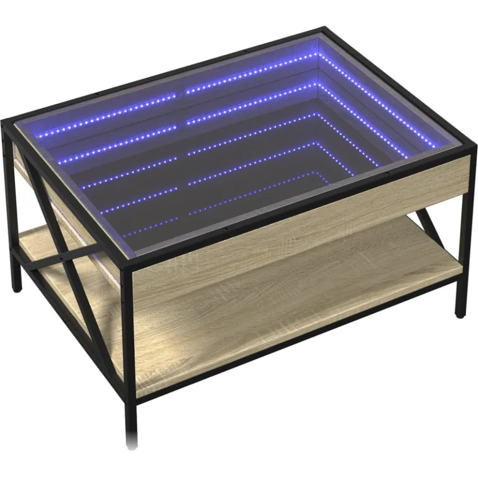 vidaXL Salontafel met Infinity LED 70x50x38 cm sonoma eikenkleurig Bruin