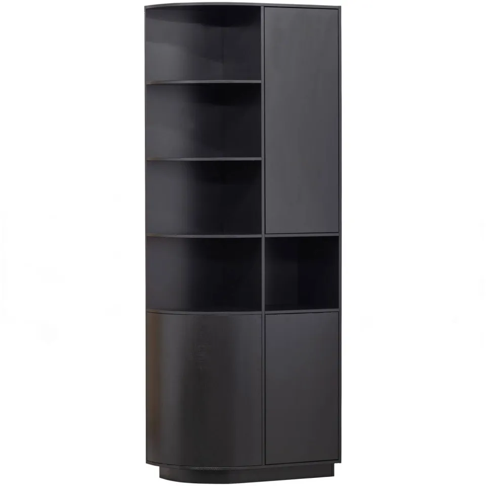 WOOOD Finca Opbergkast Rond Links - Zwart - 210x78x40, foto 3