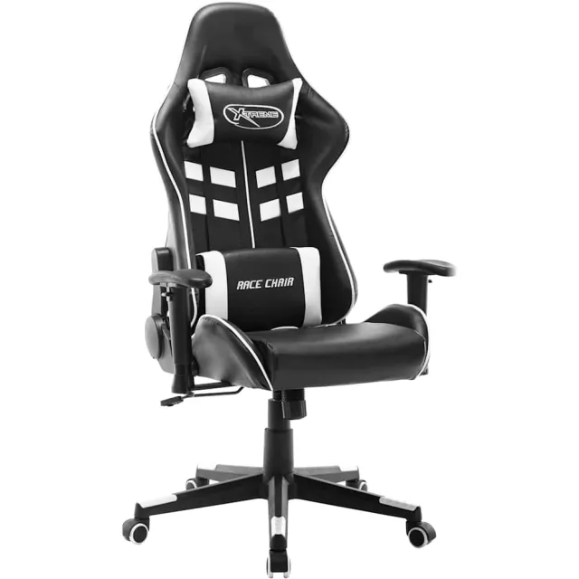 vidaXL Gamestoel kunstleer zwart en wit