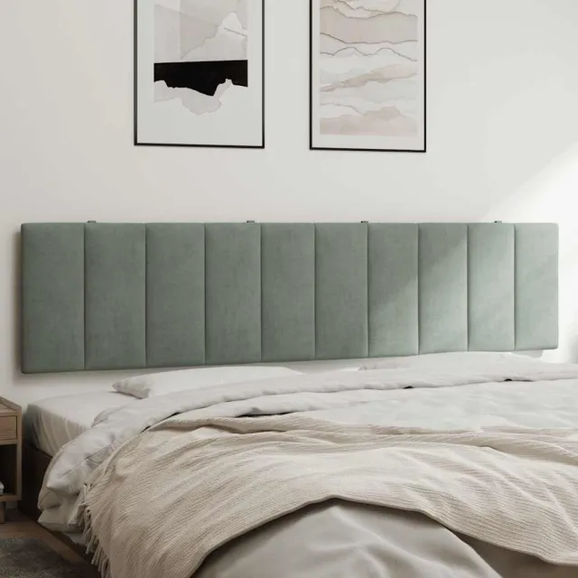 vidaXL Hoofdbordkussen "Hanko" 200 cm velvet lichtgrijs