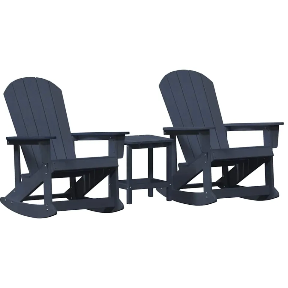 vidaXL Tuin loungeset 3 st Marineblauw HDPE