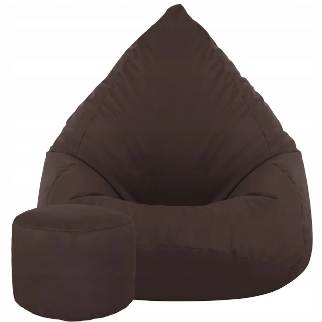Cronen Sako XL Puf - XL Zitzak voor Binnen & Buiten - Inclusief Voetenbankje Brown