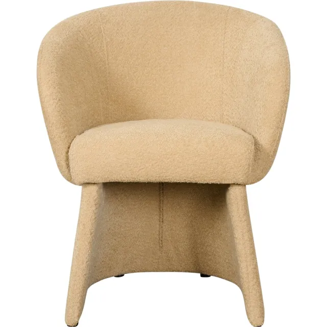 Woonexpress Eetkamerstoel Brunna - Textiel - Beige - 62x77x61 cm (BxHxD) - Chenille Stof - Volledig Gestoffeerd
