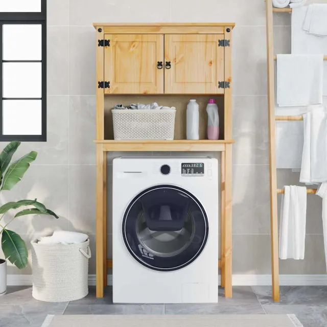 vidaXL Wasmachinekast Corona massief grenenhout Bruin