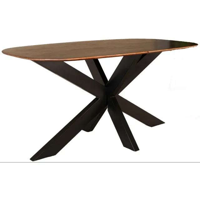 Lizzely Garden & Living Eettafel deens ovaal mangohout 180cm Austin bruin ovale tafel duurzaam mango eetkamertafel