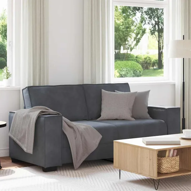 vidaXL Tweezitsbank 180x78x84 cm fluweel donkergrijs grijs