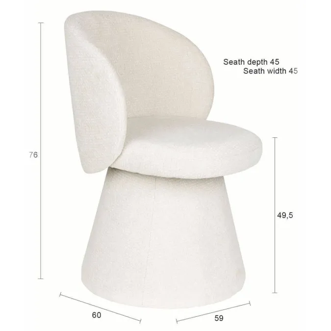 Housecraft Living Milly eetkamerstoel wit, foto 3
