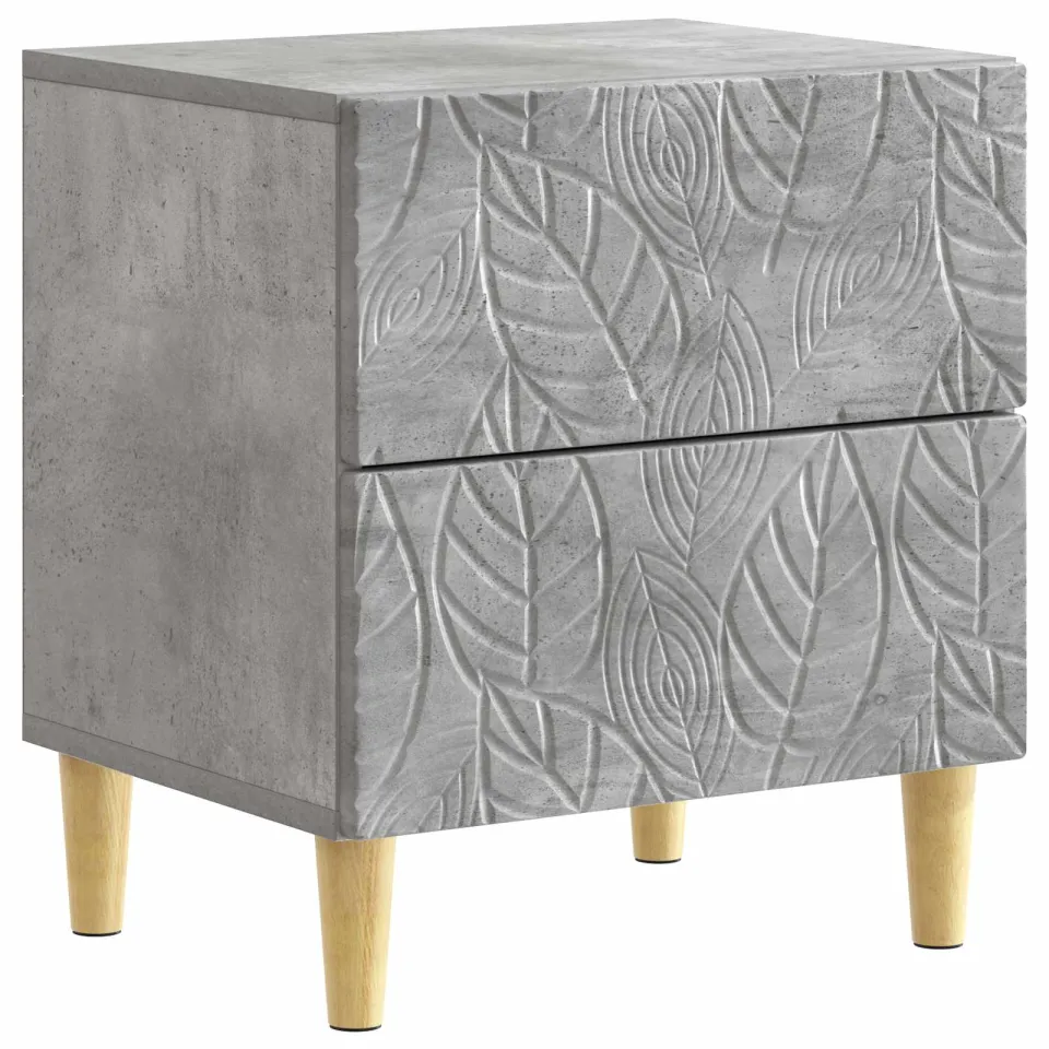vidaXL Nachtkastje 2 st Betongrijs 43 x 34,5 x 48 cm Bewerkt hout grijs, foto 4