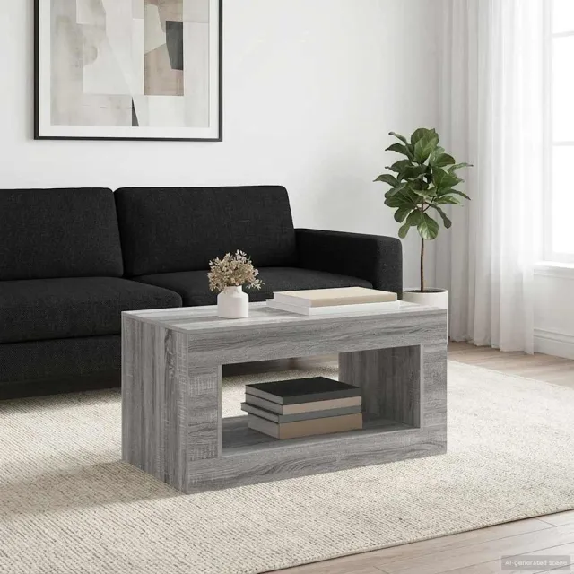 vidaXL Salontafel Grijze Sonoma 99.5 x 50 x 50 cm Bewerkt hout grijs, foto 2