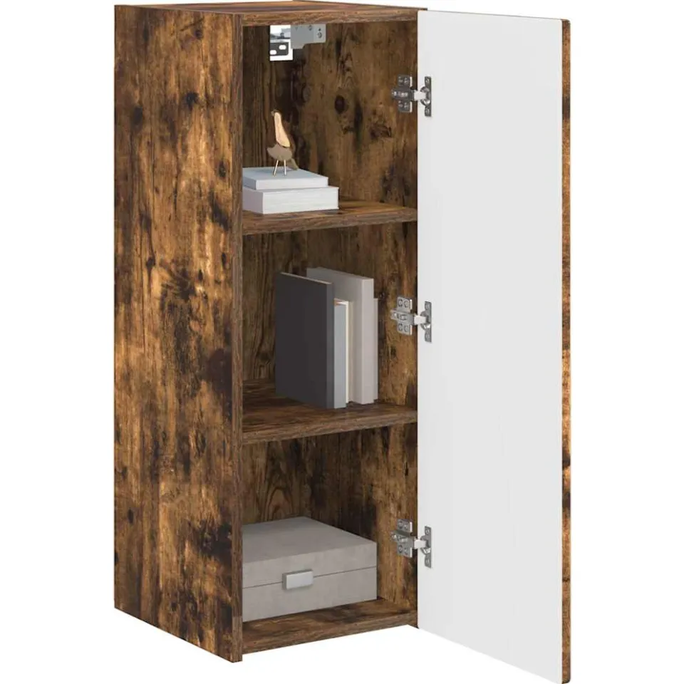 vidaXL TV Wandkast 30 x 31 x 80 cm Gerookt eiken Bewerkt hout Bruin