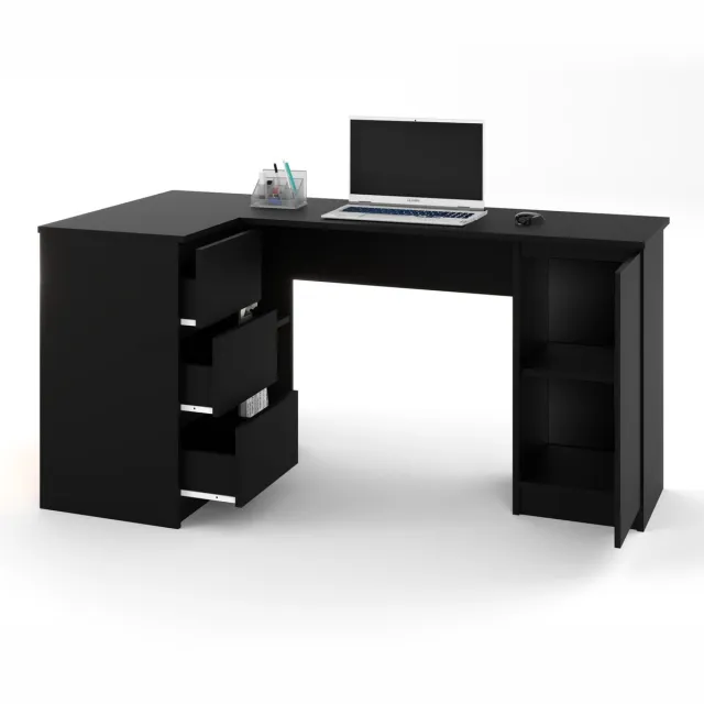 AZ-Home AZ Home Hoekbureau Gregory Links Zwart Bureau Computer desk