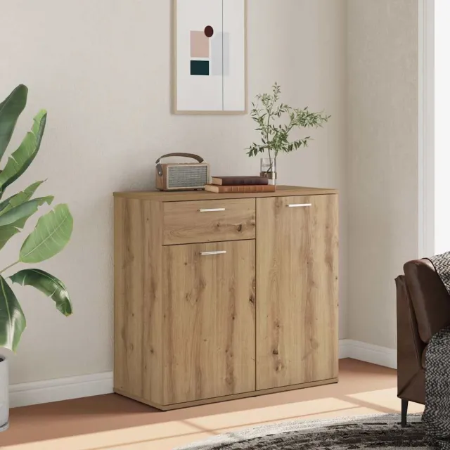vidaXL Dressoir 80x36x75 cm bewerkt hout artisanaal eikenkleur Bruin
