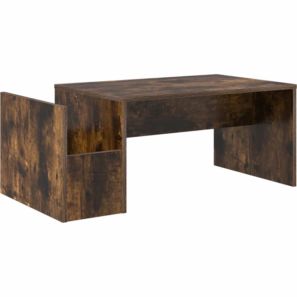 vidaXL Salontafel Gerookt eiken 90 x 45 x 35 cm Bewerkt hout Bruin