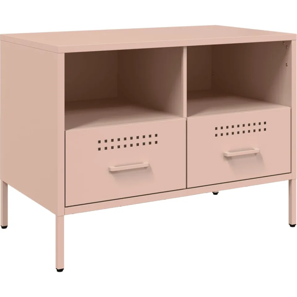 vidaXL Tv-meubelen 2 st 68x39x50,5 cm staal roze, foto 4