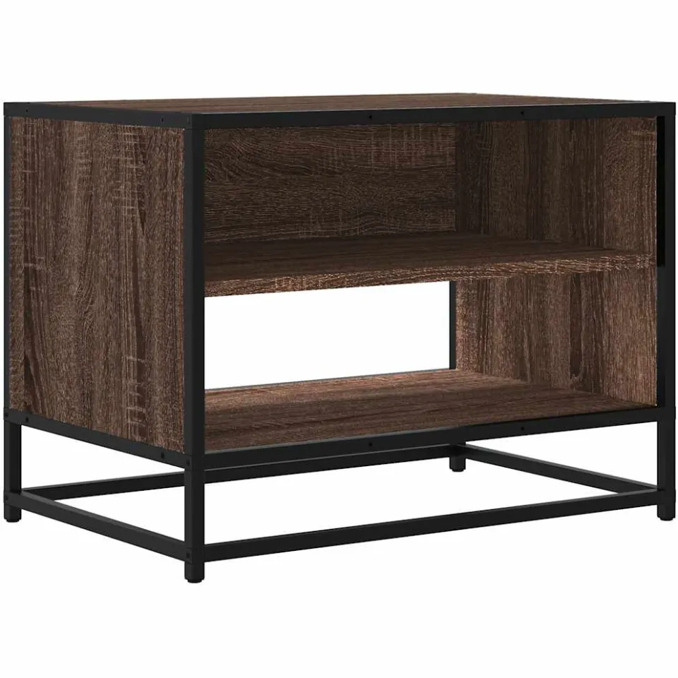 vidaXL Tv-meubel 61x40x46 cm bewerkt hout metaal bruin eikenkleur, foto 3