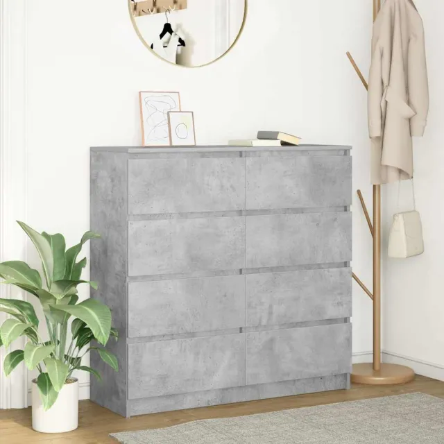 vidaXL Dressoir 100x35x99 cm bewerkt hout betongrijs