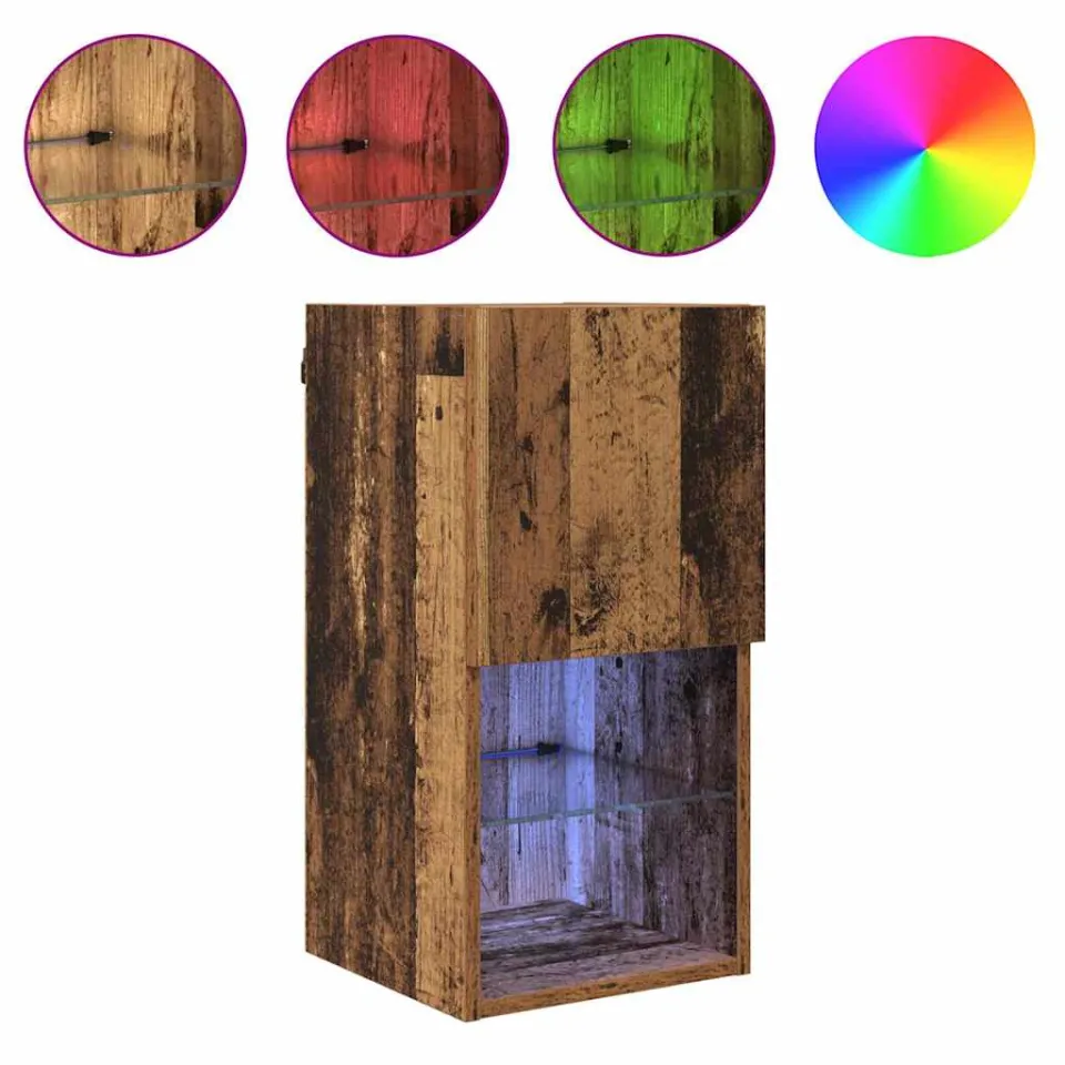 vidaXL Wandgemonteerd tv-meubel 30,5 x 30 x 60 cm Oudhout Bewerkt hout bruin, foto 3
