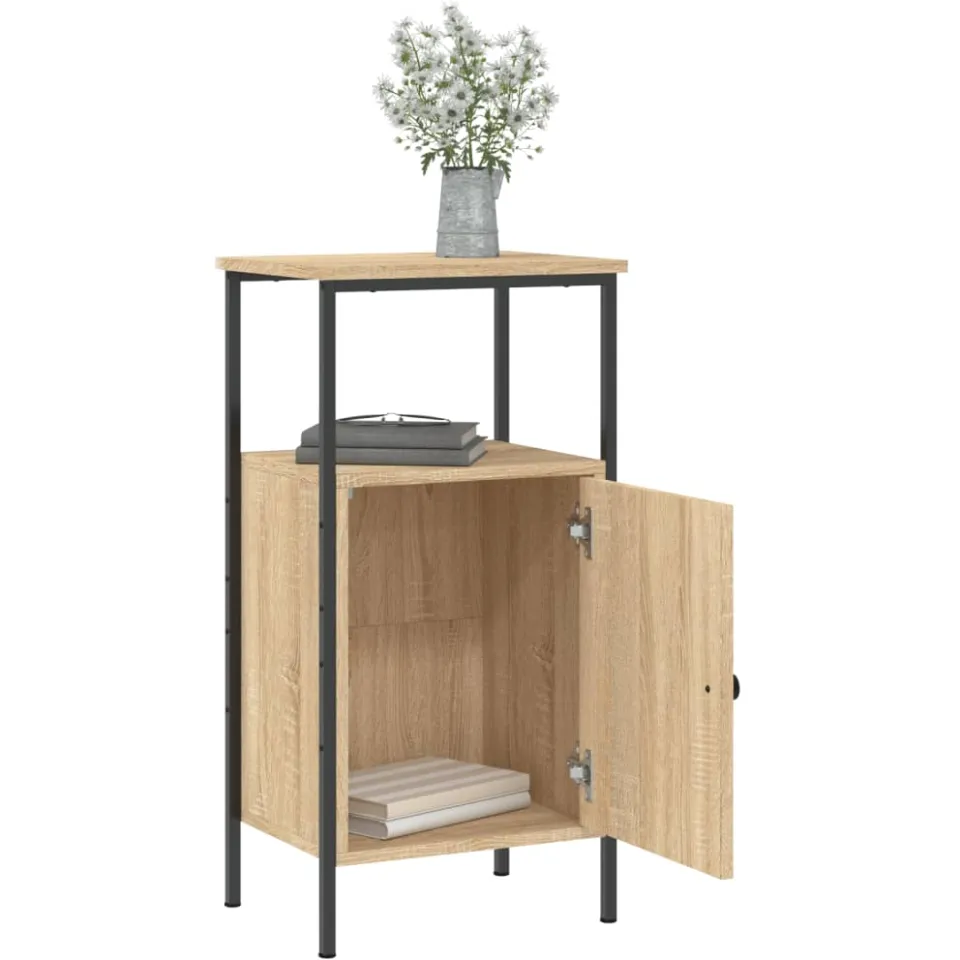 vidaXL Nachtkastjes 2 st 41x31x80 cm sonoma eikenkleurig, foto 4