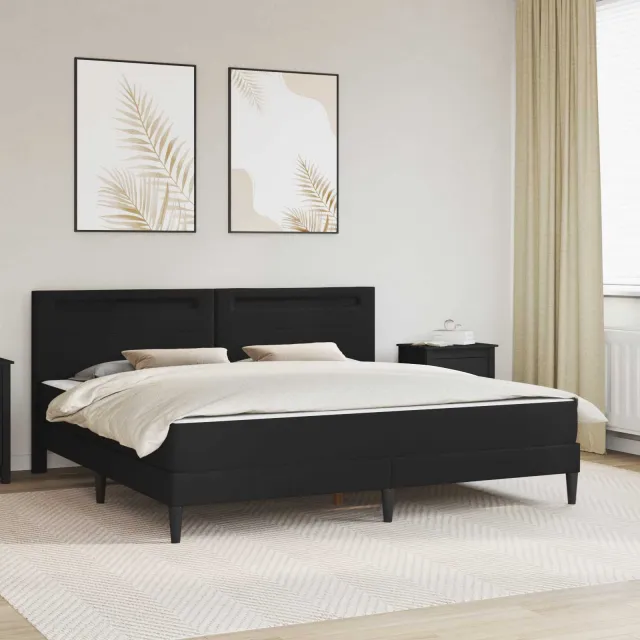 vidaXL Bedframe met matras Zwart 180 x 200 cm Kunstleer