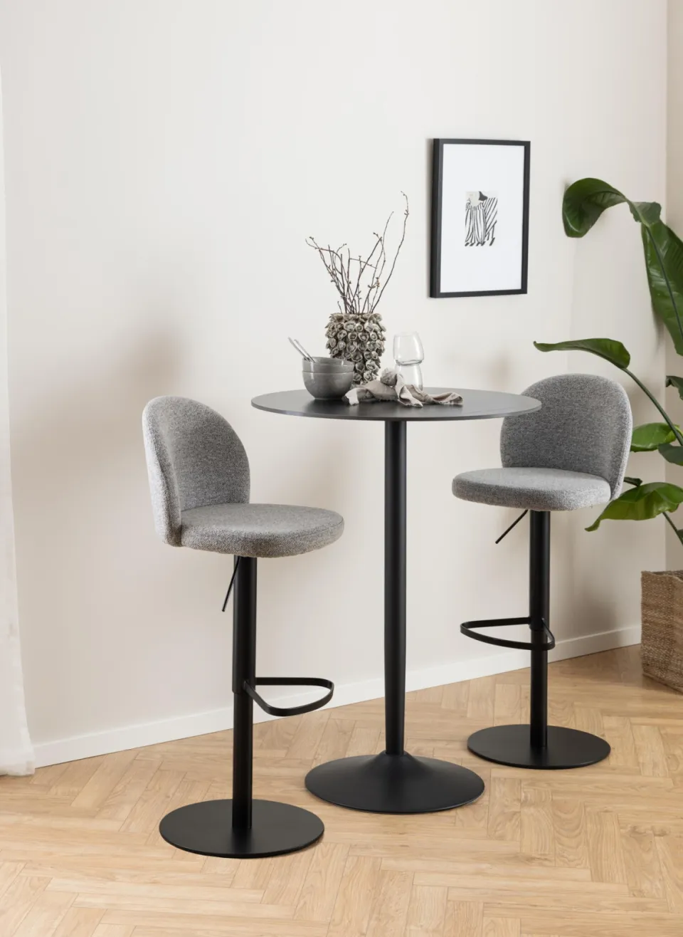 Bendt Ronde Bartafel / Statafel 'Tempest' Keramiek 80cm, Kleur Zwart, foto 6