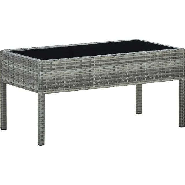vidaXL Tuintafel 75x40x37 cm poly rattan grijs, foto 2