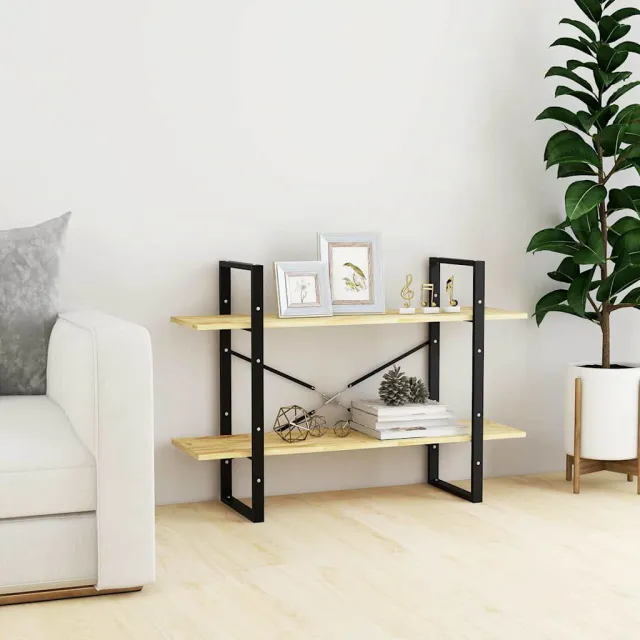 vidaXL Boekenkast met 2 schappen 100x30x70 cm massief grenenhout bruin, foto 2
