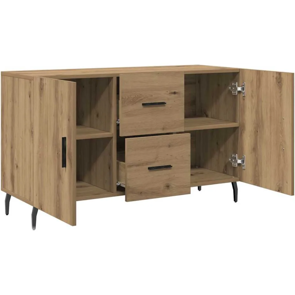 vidaXL Dressoir 100x36x60 cm bewerkt hout artisanaal eikenkleurig, foto 4